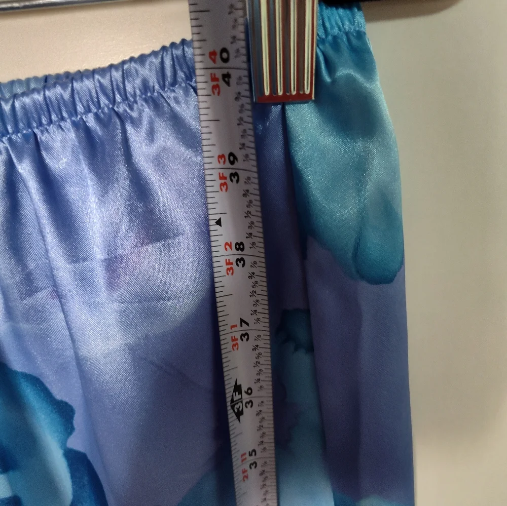 California Dynasty Vtg 1990's Blue & purple satin pajama set Sz S Sexy New Tags